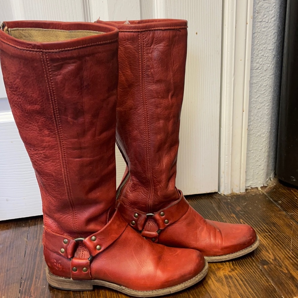 Frye zip up boots